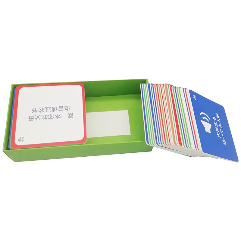 Cartes de jouets d'apprentissage des mots anglais cartes flash parlantes imprimées personnalisées cartes cognitives d'apprentissage avec logo