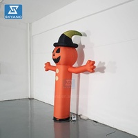 Modèle fantôme de chapeau de sorcière gonflable d'Halloween avec lumières LED pour décor de cour