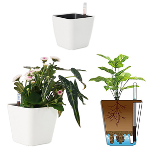Macetas de Plástico PP <span class=keywords><strong>MiHo</strong></span> con Autorriego para Jardín, Macetas Blancas para Escritorio y Alféizar, Decoración para Interiores y Exteriores del Hogar - Product Image 2