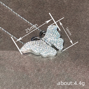 Collana con Ciondolo a Farfalla in Stile Coreano e Giapponese, con Pavé di Zirconi, Gioiello da Collo Fresco per Donne - Product Image 4