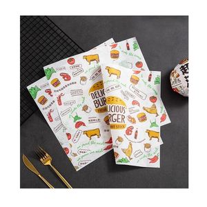 Logo Printing Disposable PE Coated Greaseproof Brown Wrapping Paper for Hamburger Sandwich Pizza Bread Food Packaging - Product Image 5