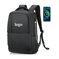 Sac à dos professionnel pour homme avec logo personnalisé, résistant à l'eau, grande capacité, pour ordinateur portable 17 pouces, idéal pour les trajets quotidiens et les voyages décontractés