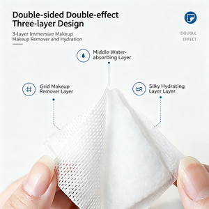 Tampons démaquillants 100% <span class=keywords><strong>coton</strong></span> naturel écologiques avec logo ou motif personnalisé sur la surface, marque personnalisée, 1 couche - Product Image 3
