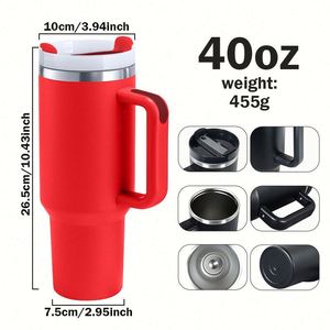 Offre Spéciale – Gobelet Isotherme Moderne Personnalisé en Acier Inoxydable à Double Paroi de 30oz ou 40oz avec Poignée et Paille - Product Image 2