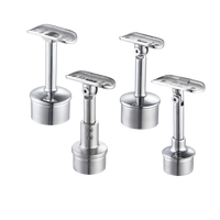 Balustrade moderne en acier inoxydable avec verre, finition poli miroir, support de fixation au sol pour escaliers et bureaux