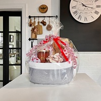 Petit panier de rangement tissé avec poignées pour cadeaux, jouets, linge de bébé, couches, collations, jouets pour chiens