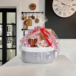 Piccolo Cestino Portaoggetti Intrecciato con Manici per Regali, Giocattoli, Biancheria per Bambini, Pannolini, Snack, Giocattoli per Cani - Product Image 5