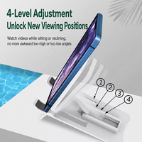 Support de téléphone portable pliable réglable en ABS, support de bureau pour tablette, hauteur réglable sur 4 niveaux, multi-angles, portable, OEM
