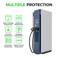 Station de recharge DC pour véhicules électriques 60-80 kW à montage au sol, double connecteur CHAdeMO, protection contre les surtensions et la foudre, OCPP multi-standards