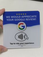 Carte NFC Google Review en plastique ABS durable, puce NTAG215 réinscriptible pour spa, salon de massage, avec support d'emballage personnalisé