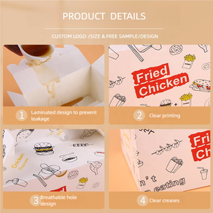 Boîte à hamburger en papier kraft personnalisée, <span class=keywords><strong>mini</strong></span> boîte à hamburger rose, boîte à clapet, emballage à emporter, boîte en aluminium, emballage à hamburger - Product Image 5