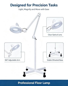 Lampe Loupe Ajustable K Portable avec Support et Roues en Métal pour Salon, Bureau ou Utilisation au Sol - Product Image 2