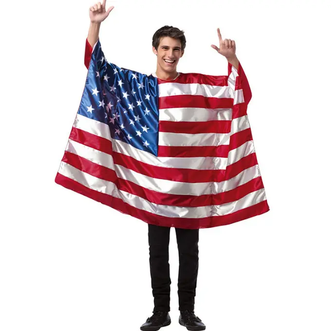 New Street Independence Day Costume USA Flag Print Costume