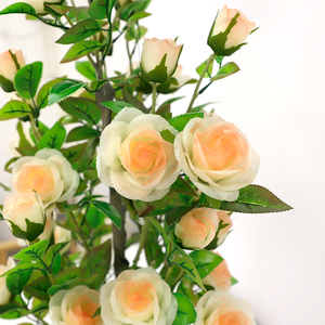 Plastic Champagne <b>Artificial</b> Rose <b>Tree</b>, Faux Floral <b>Tree</b> for Wedding Hotel Mall Decoration - Product Image 6