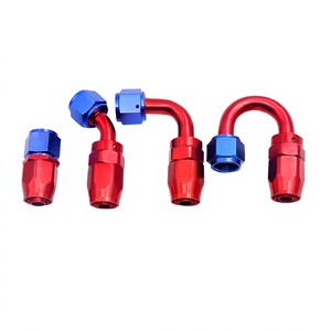 Connecteurs de tuyaux d'huile en aluminium pour course automobile AN4 AN6 AN8 AN10 AN12 Rouge Bleu pour modification automobile - Product Image 4