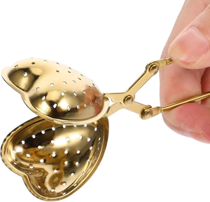 ที่กรองชาโลหะสีทองสุดสร้างสรรค์ที่กรองชาทรงกลมสเตนเลสที่กรองชาใบกรองการสั่งซื้อจำนวนมาก - Product Image 2