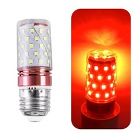 Ampoule LED colorée E27 E14 12W 16W, type maïs, AC220V, 270/Beam, décorative, sans clignotement, rouge, bleu, jaune, pour lustres d'intérieur