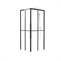 Cabine de douche intégrée au design moderne, sans cadre, avec charnières carrées, durable et isolante thermiquement