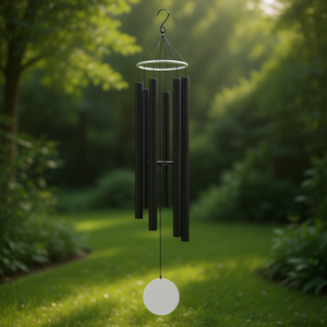 Campanas de Viento Conmemorativas de Aluminio de 66 Pulgadas, Color Negro, Tono Profundo, Estilo Moderno para Jardín Exterior - Product Image 2