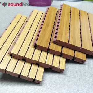 Mdf gerillte Schallab sorption platte Decken wand Schall dämpfer Akustische Behandlung Schalla bsor bierende Akustik platte