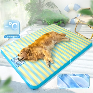 Pet Cooling <b>Mats</b> for <b>Cats</b> & Dogs Soft Breathable Anti-Slip Washable Super Large Size Cloth & Plastic Material Cooling Beds - Product Image 2