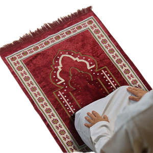 Multiple Colors Embossed Printing Muslim Prayers <b>Jute</b> Kilim Travel <b>Rugs</b> Easy Carry Prayer Mat - Product Image 1