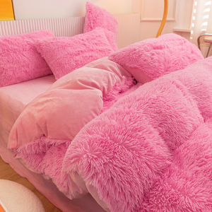 Ensemble <span class=keywords><strong>de</strong></span> literie en fausse fourrure moelleuse et duveteuse, 4 pièces/ensemble, <span class=keywords><strong>housse</strong></span> <span class=keywords><strong>de</strong></span> <span class=keywords><strong>couette</strong></span>, drap plat, taie d'oreiller, <span class=keywords><strong>tendance</strong></span> 2023 pour dormir - Product Image 4