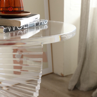 Table d'appoint moderne tout en acrylique transparent de style nordique de taille personnalisée TT pour le salon