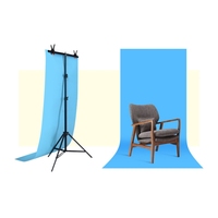 Penyangga Latar Belakang Studio Foto Bentuk T 70x200cm Peringkat Teratas, Kit Braket Palang Penyangga Latar Belakang Dengan Klip, Tanpa Latar Belakang