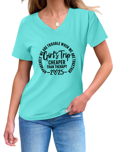 T-shirt oversize personnalisable pour femme - Chic décontracté, col en V, coupe ample, tendance streetwear - Product Image 6