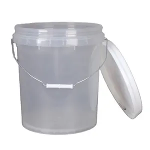 透明食品级塑料5加仑带盖桶