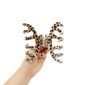 Pince à cheveux en acétate imprimé léopard européen, OEM, brillante, accessoires de mode pour femmes, 11 cm, étiquette dorée, <span class=keywords><strong>jolies</strong></span> pinces à cheveux - Product Image 4