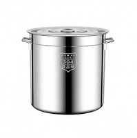 Marmites à soupe en acier inoxydable SUS304 poli brillant, classiques, à double poignée, compatibles gaz et induction, faciles à nettoyer pour la maison