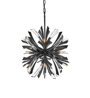 Lampe pendante créative de cristal d'or de conception moderne unique faite sur commande de salon de villa suspension de chaîne en or