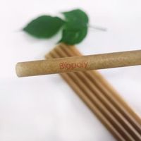 Pailles jetables en fibre de canne à sucre, alternative écologique au plastique et au papier, fabriquées à partir de PLA de canne à sucre
