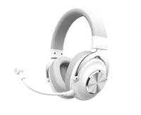 Casque de jeu sans fil supra-auriculaire 2,4 GHz avec haut-parleur 50 mm, faible latence, 4-en-1 PS5/PC, micro détachable à réduction de bruit, en cuir, pour le sport