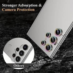 Protection d'objectif d'appareil photo holographique effet diamant scintillant en verre trempé changeant de couleur, dureté 9H de qualité AAA, logo personnalisé OEM/ODM - Product Image 5
