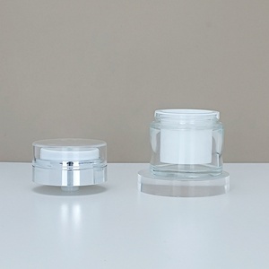 Luxury Skin Care Face Cream Packaging Press Airless Cream Pump Double Wall Glass Container Vacuum Cream Jar - Product Image 2
