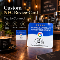 Plaque personnalisée en acrylique NFC pour avis Google avec code QR – Panneau « Tappez pour laisser un avis » pour comptoirs de magasin, tables de restaurant et bureaux de salon