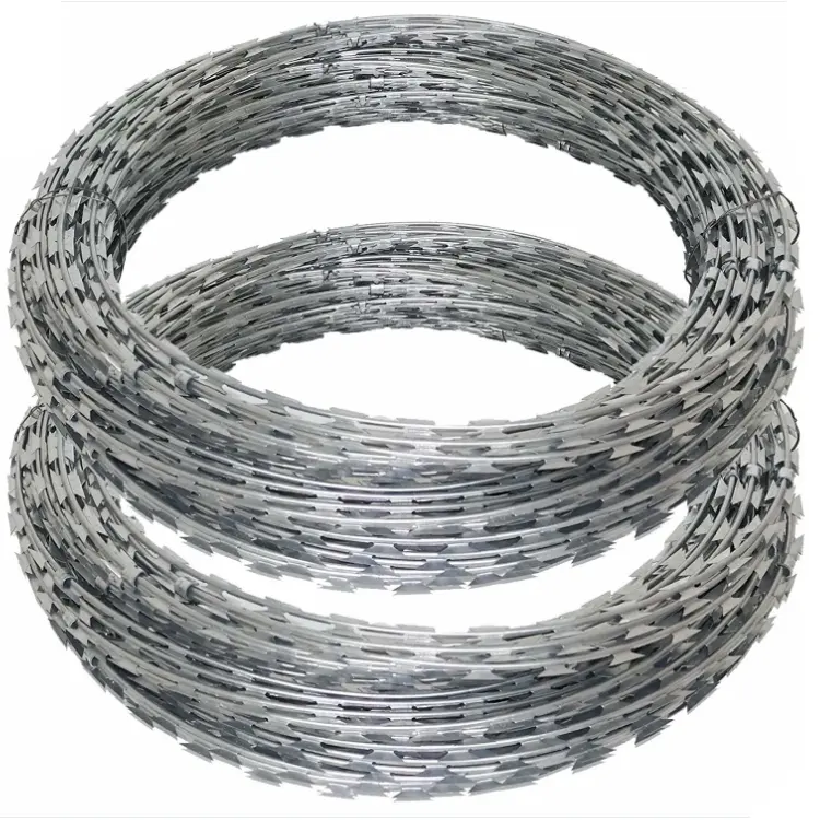 Arame farpado de aço inoxidável/Concertina Blade Esgrima Security Wire Roll Preço para Farm Prison Safety Fence