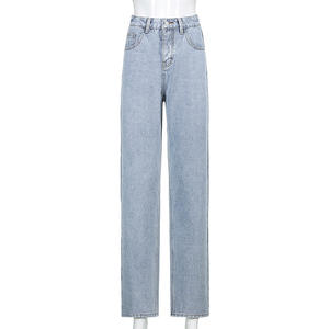 All'ingrosso <span class=keywords><strong>Jeans</strong></span> alla moda a <span class=keywords><strong>vita</strong></span> <span class=keywords><strong>alta</strong></span> <span class=keywords><strong>larghi</strong></span> e comodi Casual con stampa a farfalla per le donne - Product Image 5