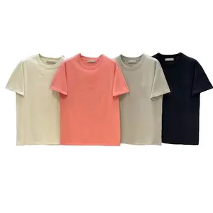 패션 매치 컬러 벗기 고화질 인쇄 맞춤형 로고 남성과 여성의 느슨한 반팔 티셔츠