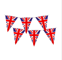 Drapeaux de fanions en plastique PE imperméable pour l'extérieur, drapeaux de fanions en polyester, drapeaux de fanions personnalisés Union Jack britanniques, drapeaux de fanions en ficelle britanniques