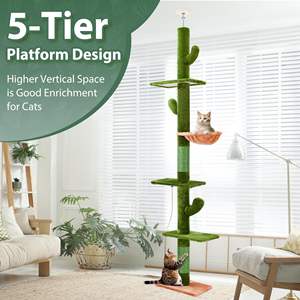 الصبار الداخلي من السقف إلى السقف نشاط طويل القامة مع ارتفاع قابل للتعديل مع شجرة قطط فاخرة - Product Image 6