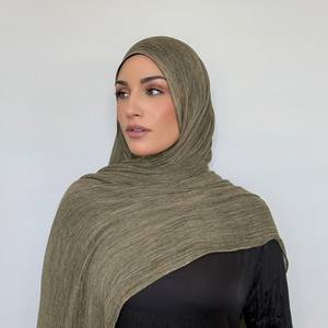 Hot Selling Texture Cotton Blend Crinkle Cotton <b>Modal</b> Hijabs Wholesale Wrinkled Dirty Rayon <b>Hijab</b> Muslim Women <b>Hijab</b> - Product Image 1