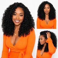 Perruques bouclées sans colle de 200g, perruques courtes bouclées sans couture à porter en inversant, perruques mi-longues bouclées 100% cheveux humains, 3 en 1, sans nœuds, cheveux doux