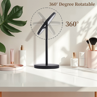 Miroir de courtoisie rond personnalisé avec logo, double face, de table, avec fonction grossissante, miroir de table autoportant