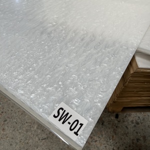 Plaque acrylique en marbre blanc nacré, épaisseur 1/8 pouce, PMMA coulé opaque brillant, <span class=keywords><strong>Plexiglas</strong></span> laserable OEM - Product Image 1
