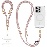 Cordon de téléphone en polyester de 6 mm avec boucle en cuir réglable et cordon tressé personnalisable pour la protection anti-perte des téléphones