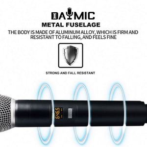 Microphone sans fil 2 canaux 6,5 mm 3,5 mm 2,4 G pour carte son, mixeur audio, ordinateur, podcasting, YouTube, karaoké - Product Image 4